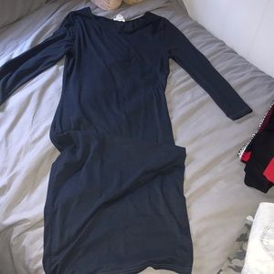 Tight to body dark grey dress